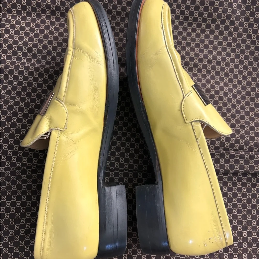 Gucci Pistachio green Leather Loafers with Silver Accent 7.5B - Picture 3 of 10